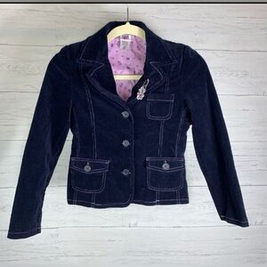 Ever Girl by Jerry Leigh  navy corduroy blazer size Medium Girls